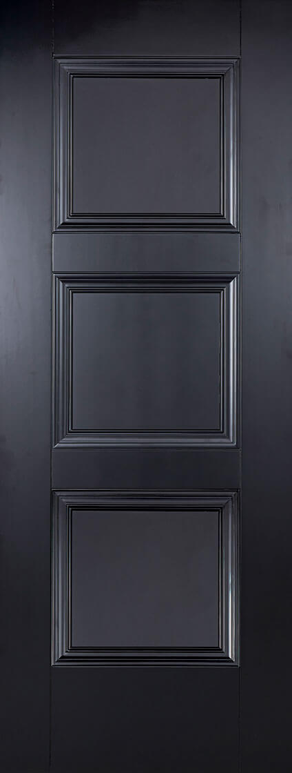 LPD Amsterdam 3 Panel Primed Black Internal Door - Trusted Building Supplies