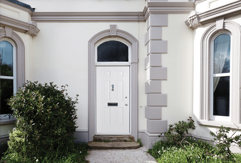 LPD Colonial 6P Fully Finished White Composite External Front Door - Trusted Building Supplies