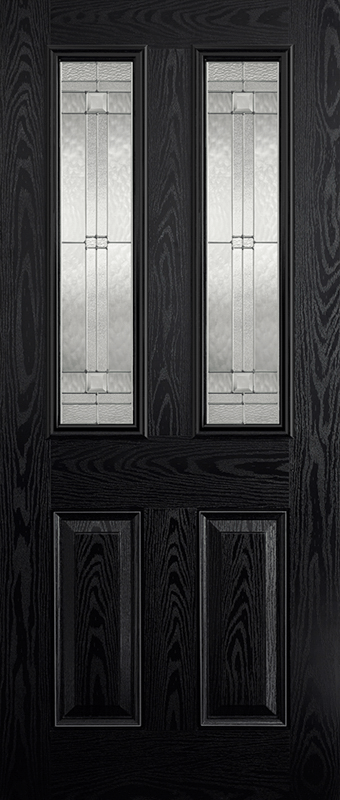 LPD Malton 1L Fully Finished Black Composite Glazed External Front Door - Trusted Building Supplies