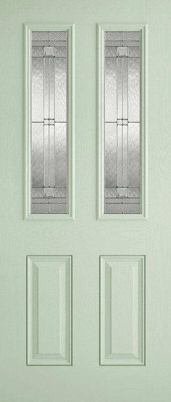 LPD Malton 1L Fully Finished Green Composite Glazed External Front Door - Trusted Building Supplies