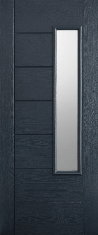 LPD Newbury 1L Fully Finished Anthracite Grey Composite Glazed External Front Door - Trusted Building Supplies