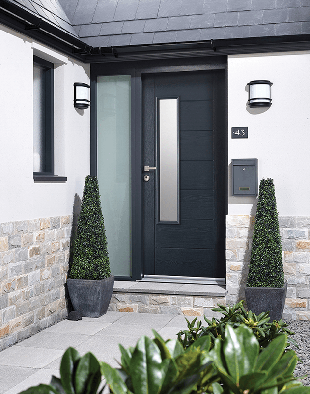 LPD Newbury 1L Fully Finished Anthracite Grey Composite Glazed External Front Door - Trusted Building Supplies