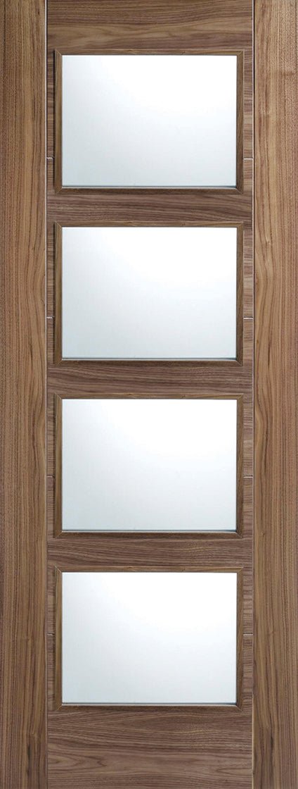 LPD Vancouver 4L Fully Finished Walnut Clear Glass Internal Door - Trusted Building Supplies