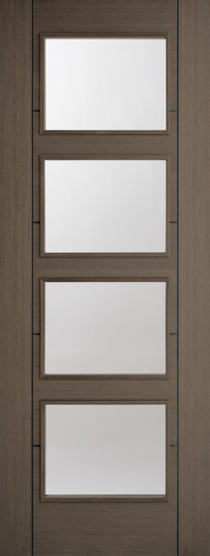LPD Vancouver 4L Glazed Fully Finished Chocolate Grey Internal Door - Trusted Building Supplies