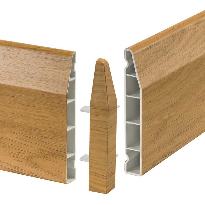 Roomline uPVC Chamfered Skirting Board External Corners - Pack of 2 - Trusted Building Supplies