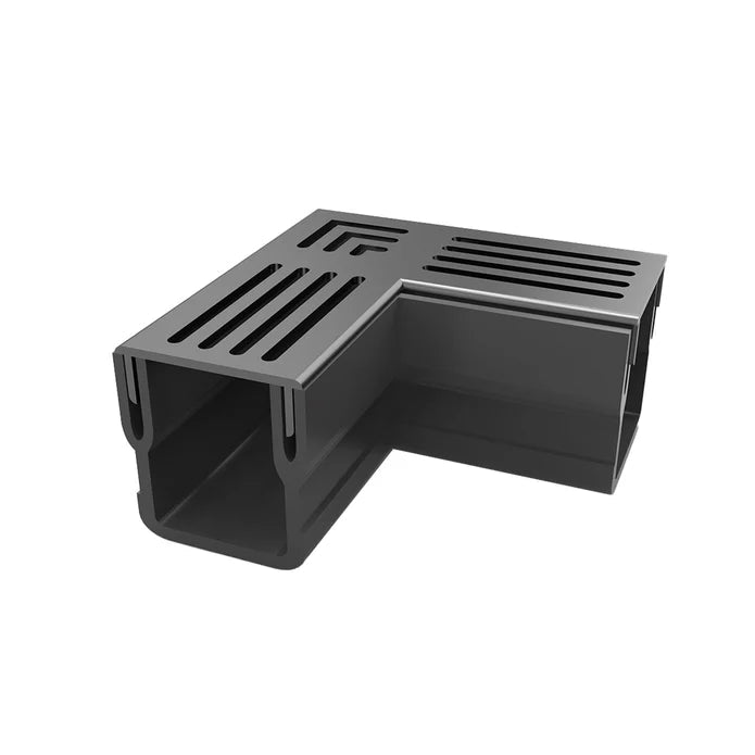 Alusthetic Mini Threshold Channel Drain Corner with Aluminium Grating - Trusted Building Supplies