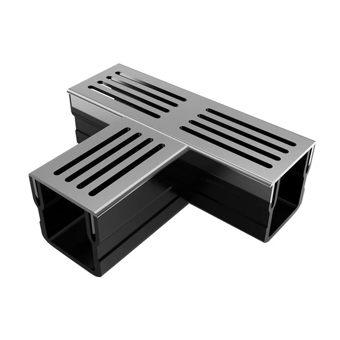 Alusthetic Mini Threshold Channel Drain T - Section with Aluminium Grating - Trusted Building Supplies