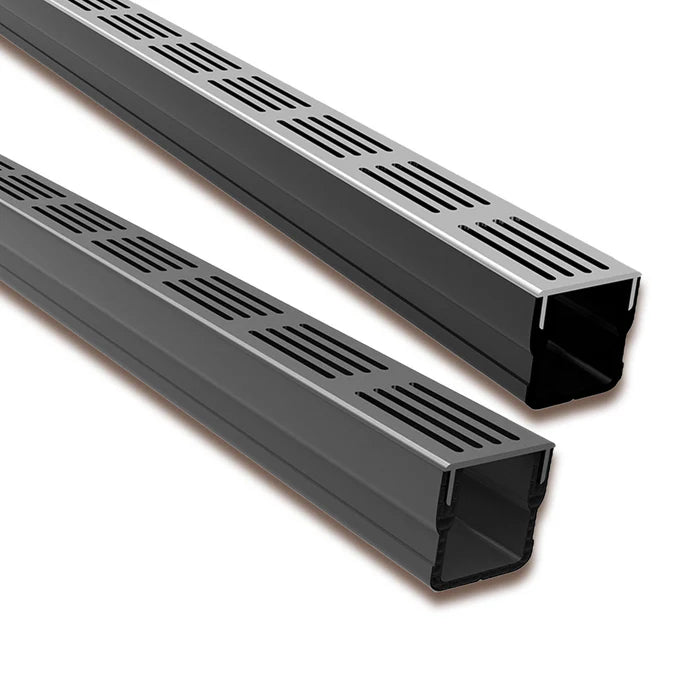 Alusthetic Mini Threshold Channel Drain with Aluminium Grating - 1000mm - Trusted Building Supplies
