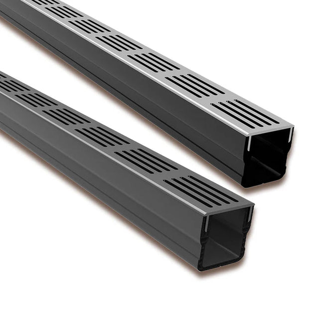 Alusthetic Mini Threshold Channel Drain with Aluminium Grating - 1000mm - Trusted Building Supplies