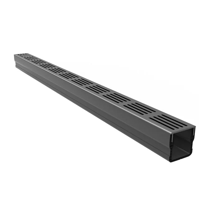 Alusthetic Mini Threshold Channel Drain with Aluminium Grating - 1000mm - Trusted Building Supplies