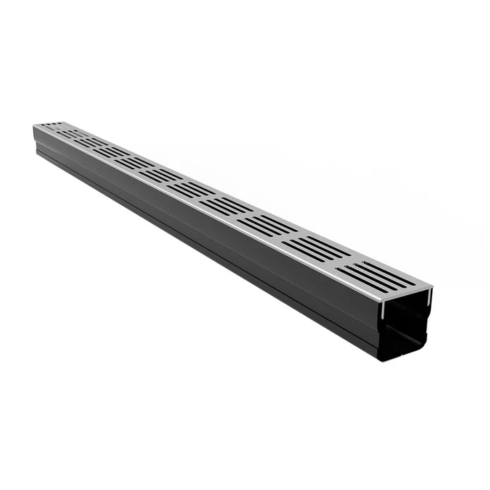Alusthetic Mini Threshold Channel Drain with Aluminium Grating - 1000mm - Trusted Building Supplies