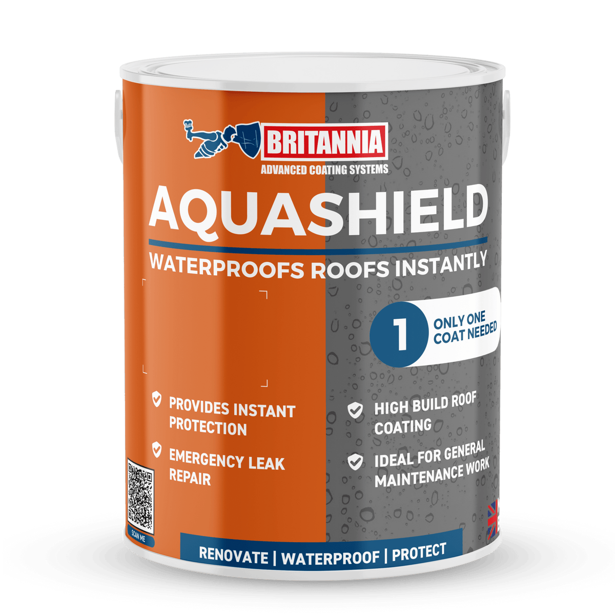 Britannia Paints Aquashield Instant Waterproof Roof Coating - Trusted Building Supplies