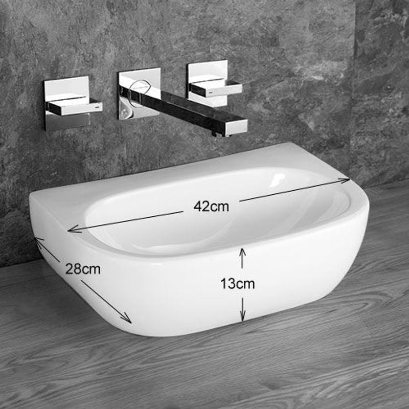 Cannes 420mm White Ceramic Oval Countertop Basin 420mm - Trusted Building Supplies
