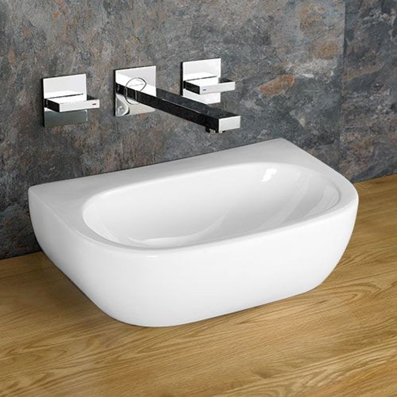 Cannes 420mm White Ceramic Oval Countertop Basin 420mm - Trusted Building Supplies
