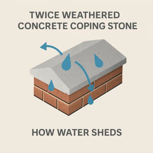 Castle Twice Weathered Concrete Coping Stones - Trusted Building Supplies