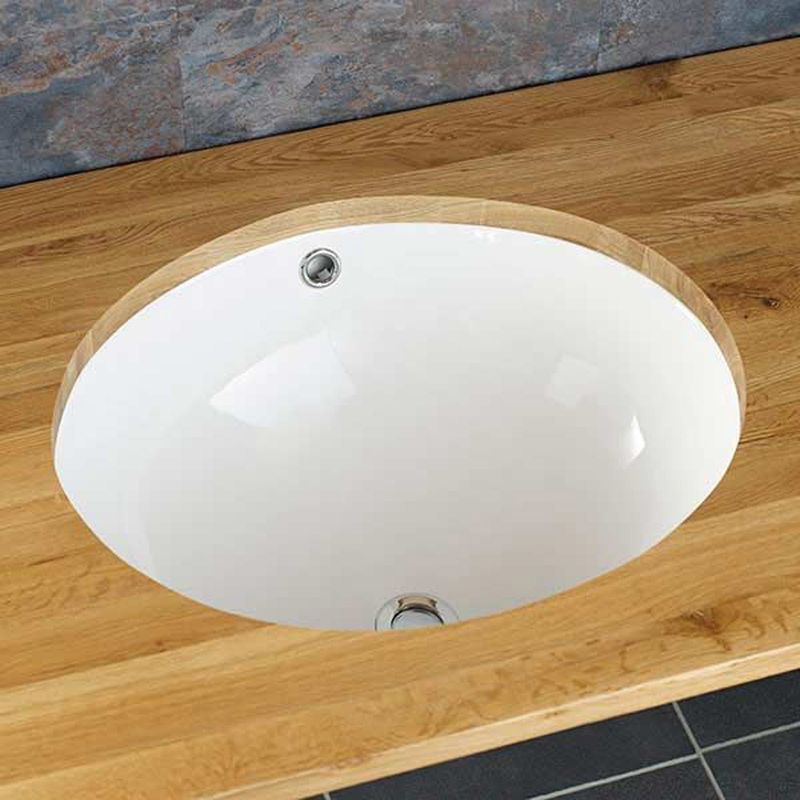 Conde White Ceramic Large Oval Basin 510mm x 420mm - Trusted Building Supplies