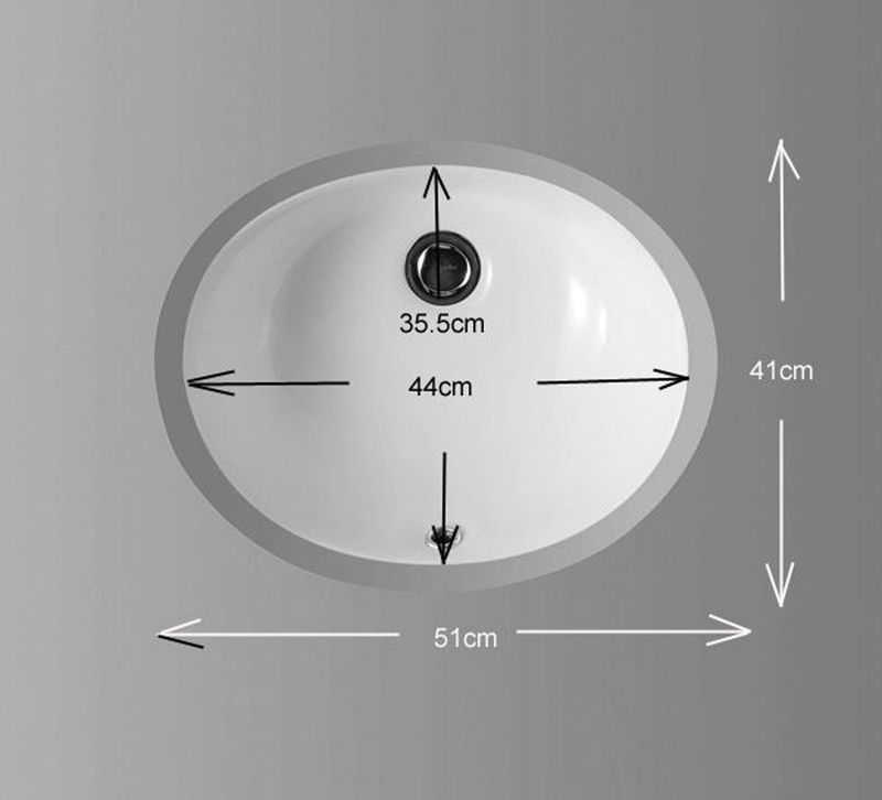 Conde White Ceramic Large Oval Basin 510mm x 420mm - Trusted Building Supplies
