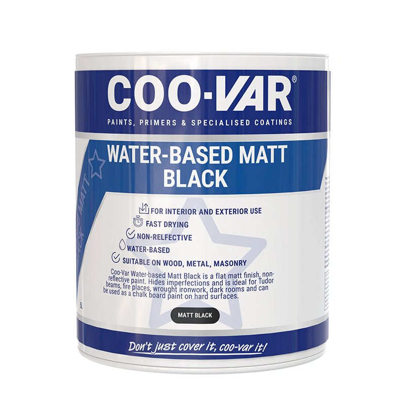 Coo - Var Matt Black Water Based Paint - Trusted Building Supplies