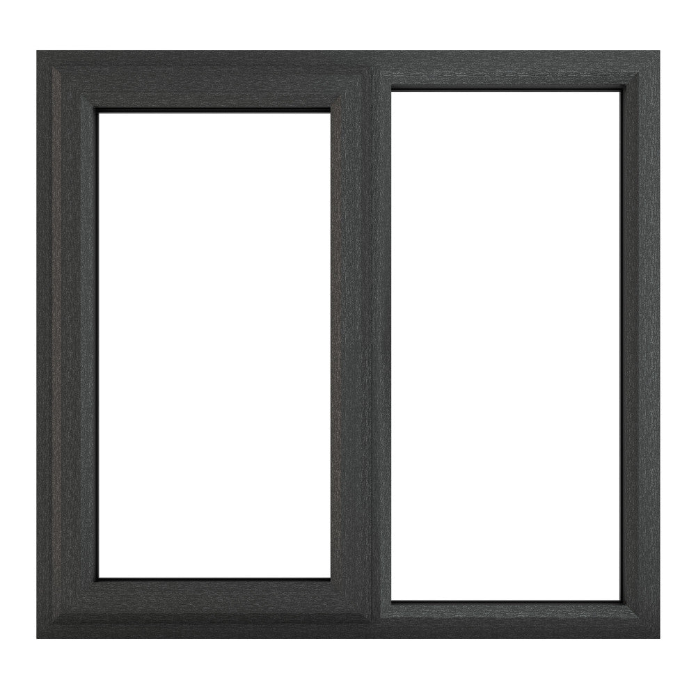 Crystal uPVC Grey Left Hung Clear Double Glazed Fixed Light Window - Trusted Building Supplies