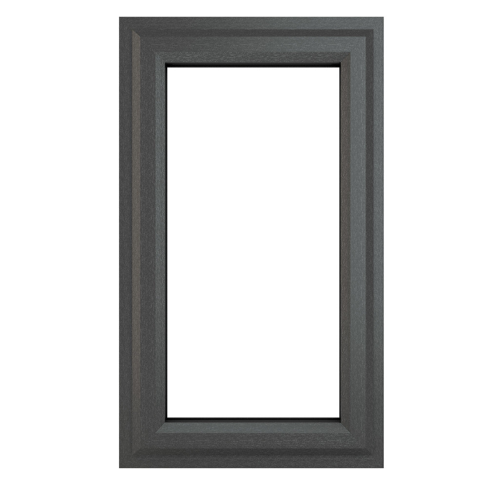Crystal uPVC Grey Left Hung Clear Double Glazed Window - Trusted Building Supplies