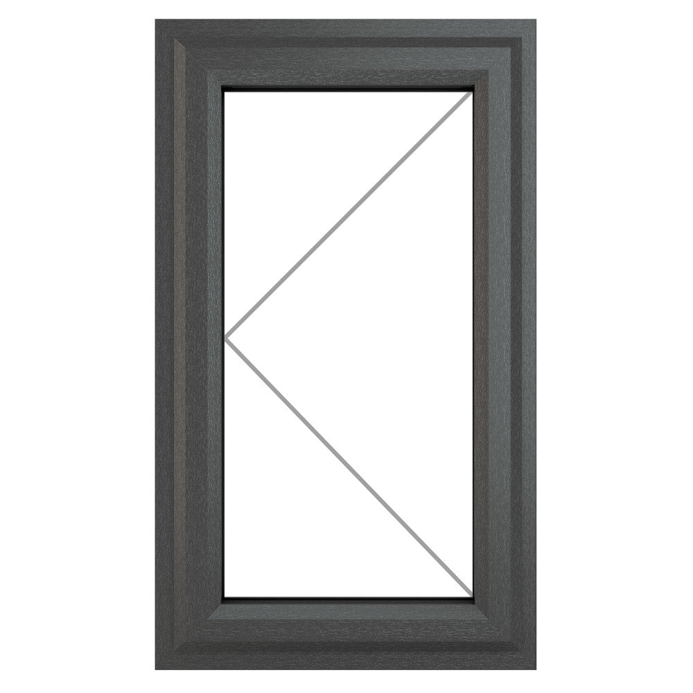 Crystal uPVC Grey Left Hung Clear Double Glazed Window - Trusted Building Supplies