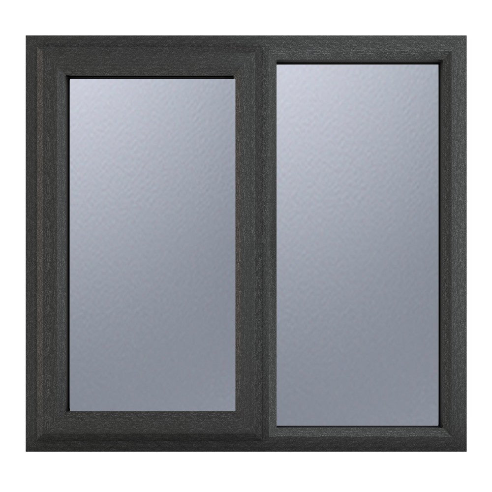 Crystal uPVC Grey Left Hung Obscure Double Glazed Fixed Light Window - Trusted Building Supplies