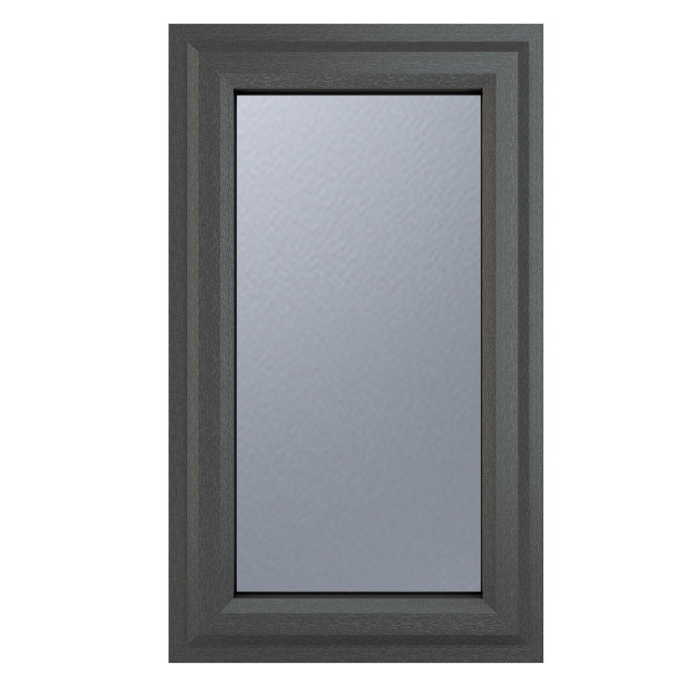 Crystal uPVC Grey Left Hung Obscure Double Glazed Window - Trusted Building Supplies