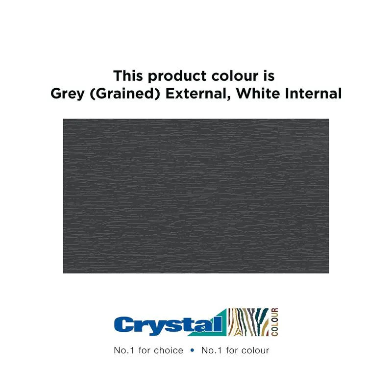 Crystal uPVC Grey Left & Right Hung Clear Double Glazed Fixed Light Centre Window - Trusted Building Supplies
