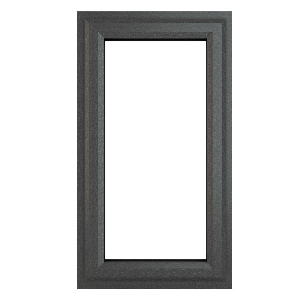 Crystal uPVC Grey Right Hung Clear Double Glazed Window - Trusted Building Supplies