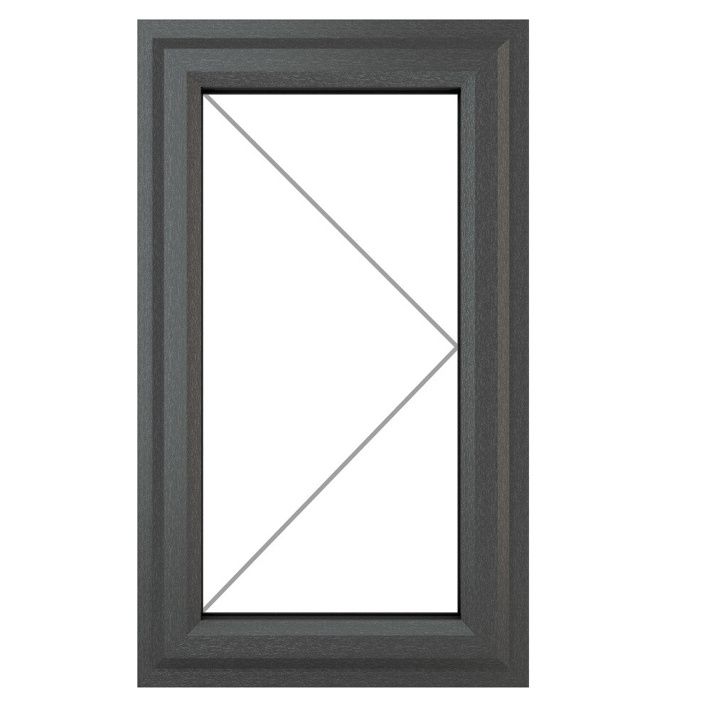 Crystal uPVC Grey Right Hung Clear Double Glazed Window - Trusted Building Supplies
