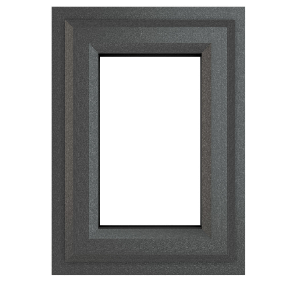 Crystal uPVC Grey Top Opener Clear Double Glazed Window - Trusted Building Supplies