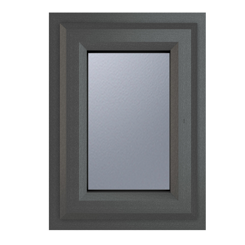Crystal uPVC Grey Top Opener Obscure Double Glazed Window - Trusted Building Supplies