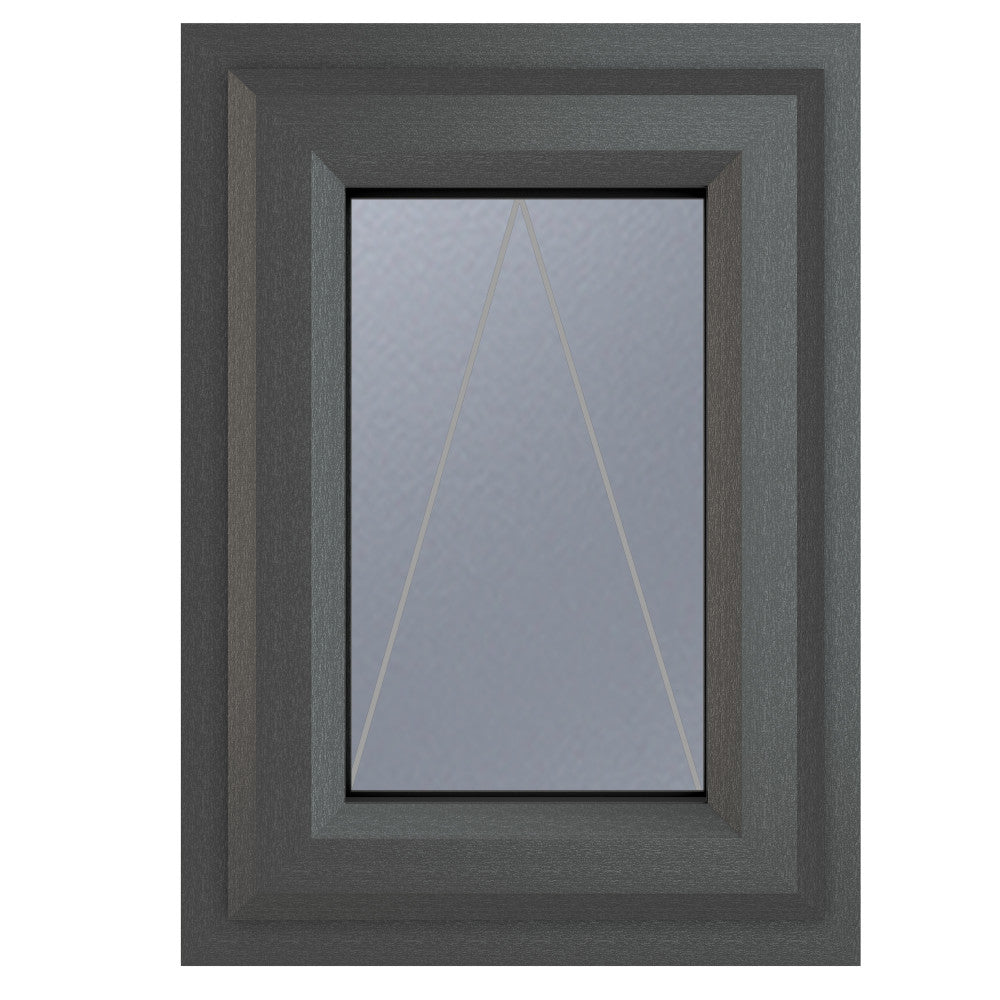 Crystal uPVC Grey Top Opener Obscure Double Glazed Window - Trusted Building Supplies