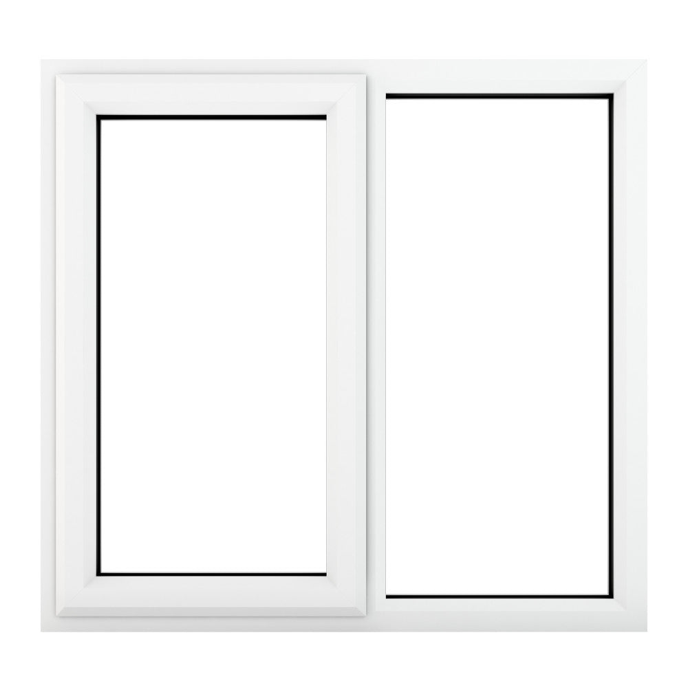 Crystal uPVC White Left Hung Clear Double Glazed Fixed Light Window - Trusted Building Supplies
