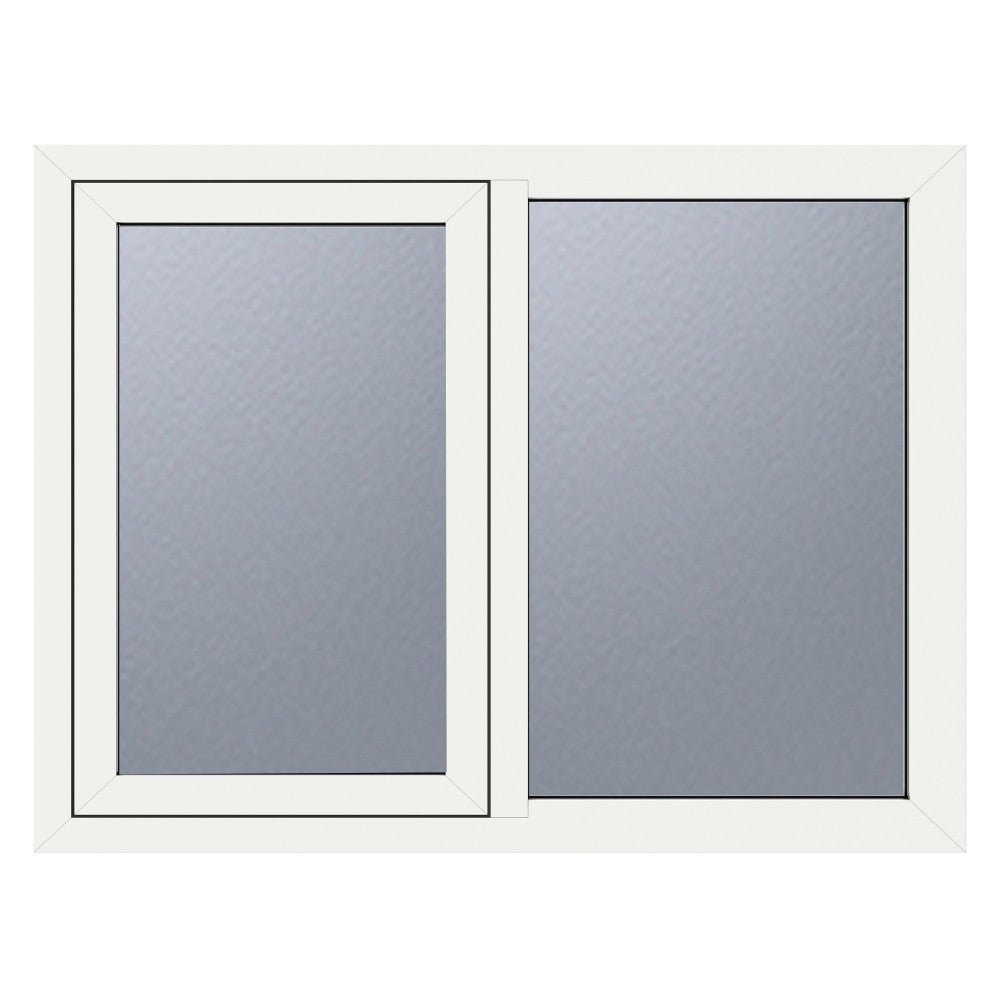 Crystal uPVC White Left Hung Obscure Double Glazed Fixed Light Window - Trusted Building Supplies