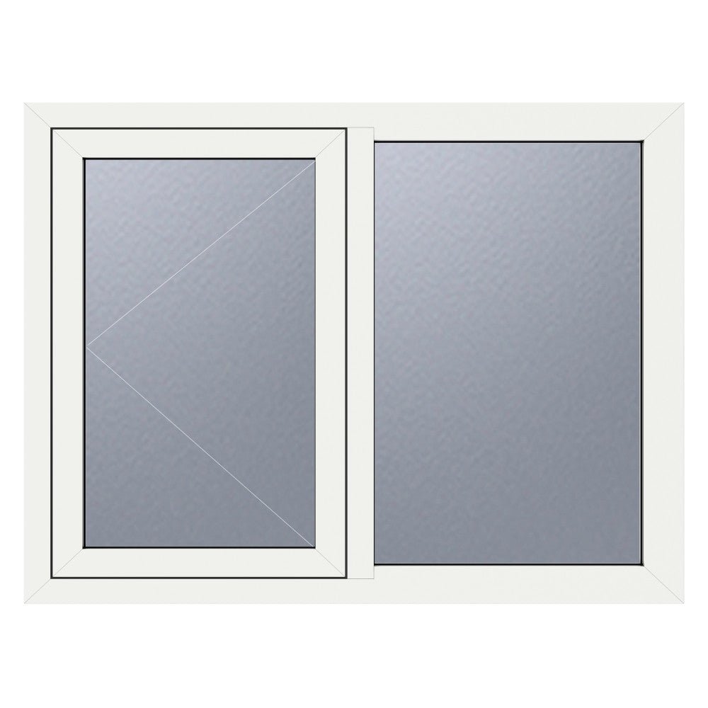 Crystal uPVC White Left Hung Obscure Double Glazed Fixed Light Window - Trusted Building Supplies