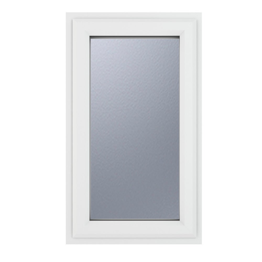 Crystal uPVC White Left Hung Obscure Double Glazed Window - Trusted Building Supplies