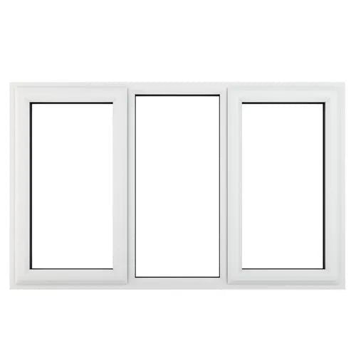 Crystal uPVC White Left & Right Hung Clear Double Glazed Fixed Centre Window - Trusted Building Supplies