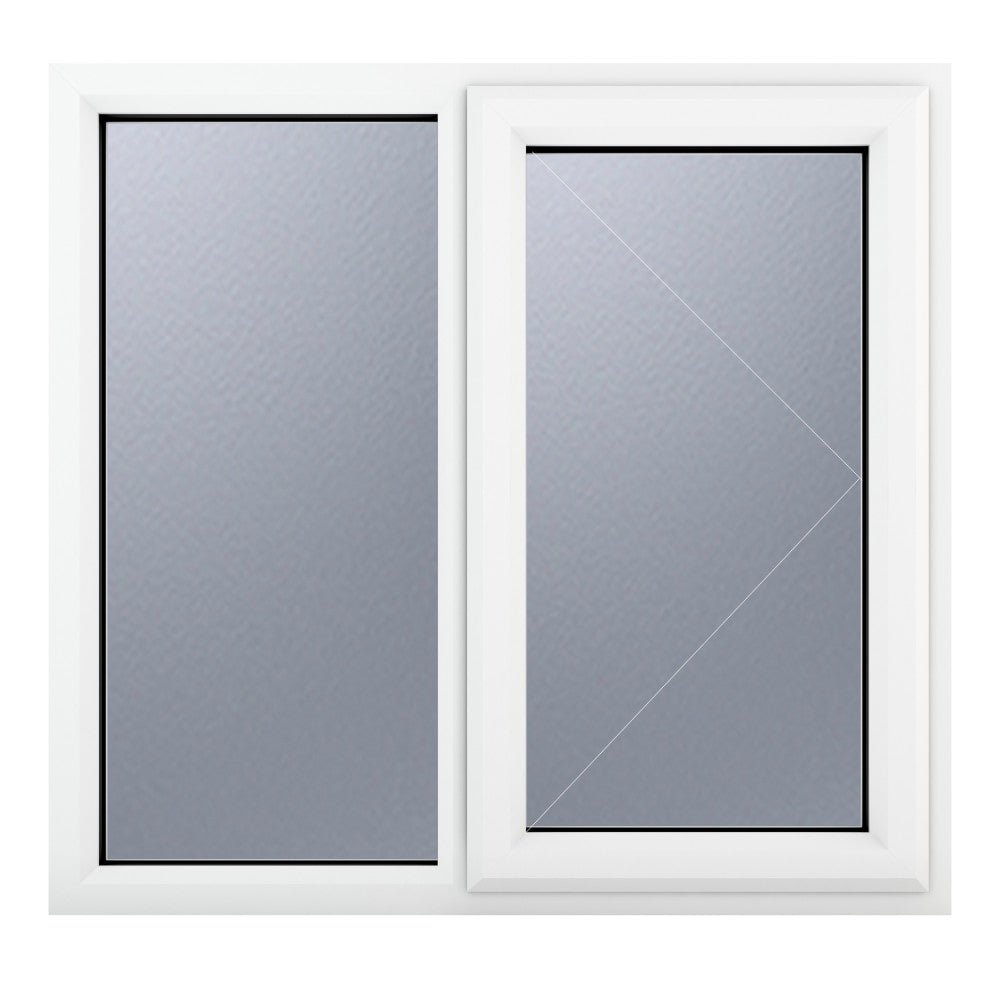 Crystal uPVC White Right Hung Obscure Double Glazed Fixed Light Window - Trusted Building Supplies