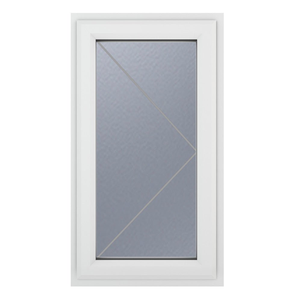Crystal uPVC White Right Hung Obscure Double Glazed Window - Trusted Building Supplies