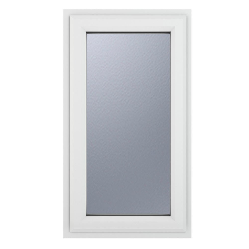 Crystal uPVC White Right Hung Obscure Double Glazed Window - Trusted Building Supplies