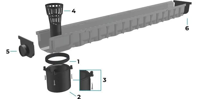 DekDrain Vela A15 Channel Drain Mini Sump Kit - Trusted Building Supplies