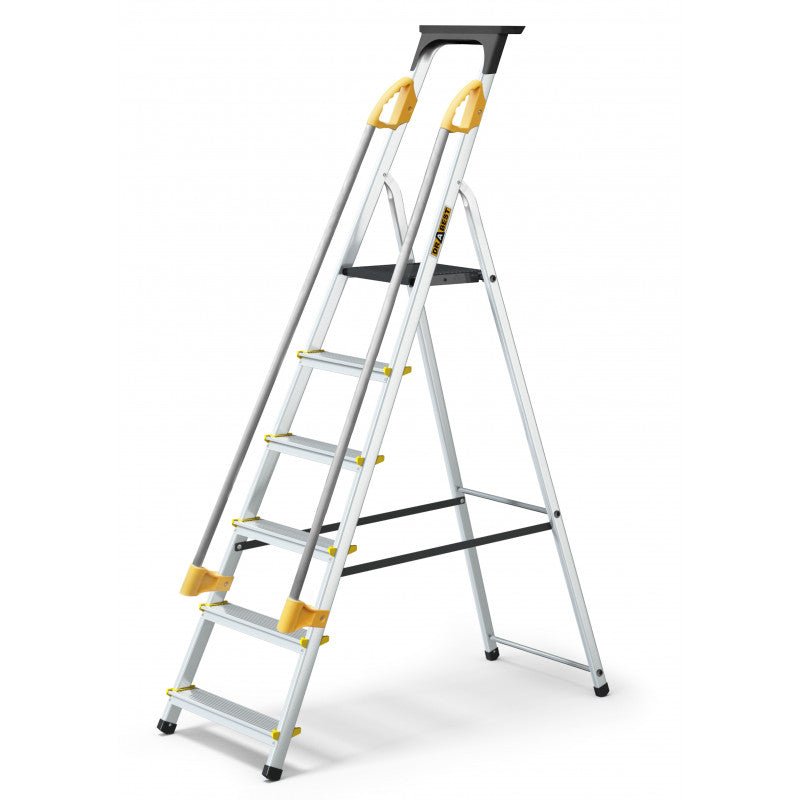 Drabest Aluminium Professional Ladder 150kg With Handrails & Tool Shelf - Trusted Building Supplies