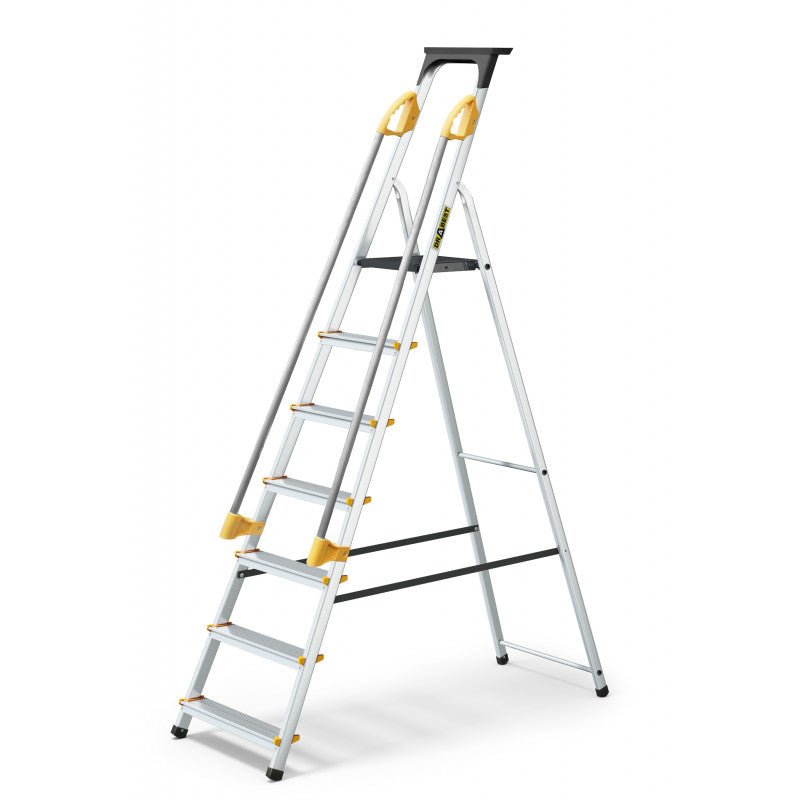 Drabest Aluminium Professional Ladder 150kg With Handrails & Tool Shelf - Trusted Building Supplies