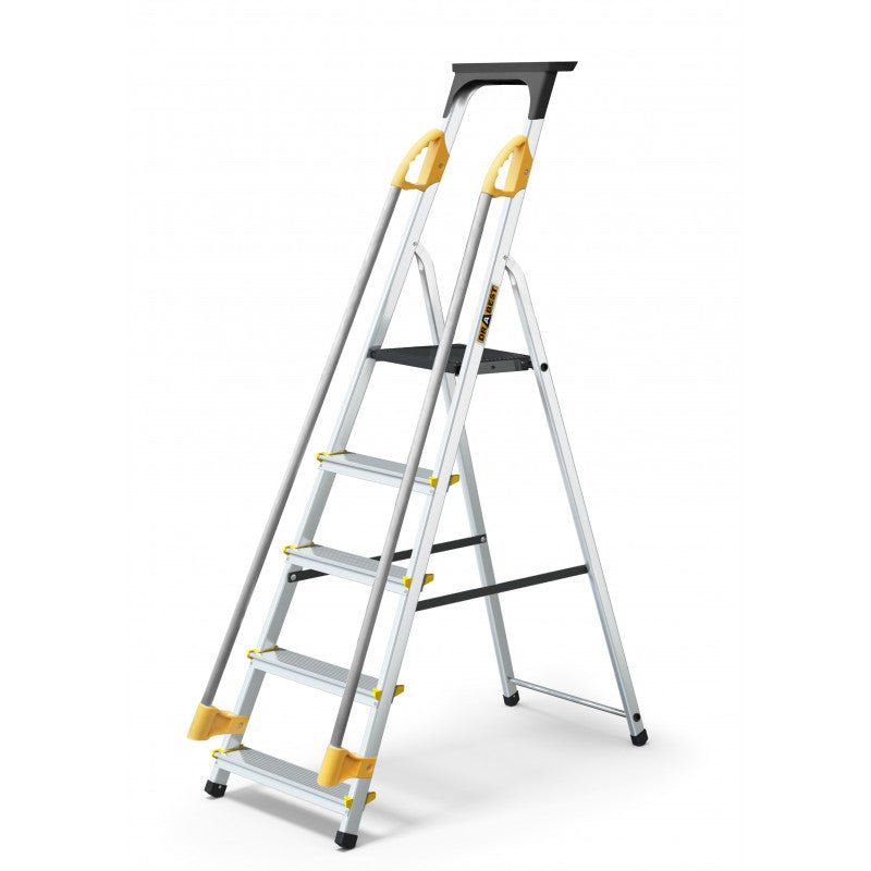 Drabest Aluminium Professional Ladder 150kg With Handrails & Tool Shelf - Trusted Building Supplies