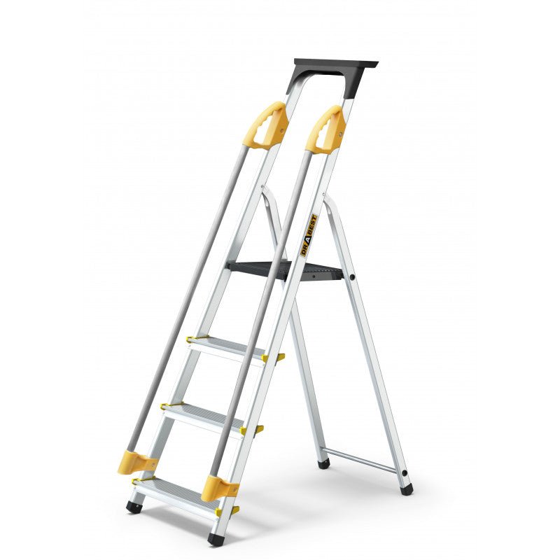 Drabest Aluminium Professional Ladder 150kg With Handrails & Tool Shelf - Trusted Building Supplies