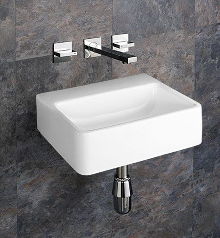 Elana White Ceramic Rectangular Countertop Basin 400mm x 300mm - Trusted Building Supplies