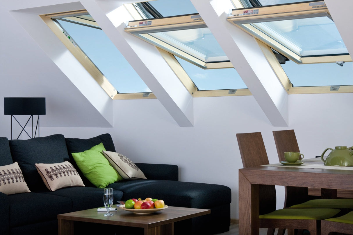 FAKRO FPP - V P2 Natural Pine Double Glazed Dual Top Hung Roof Window - Trusted Building Supplies