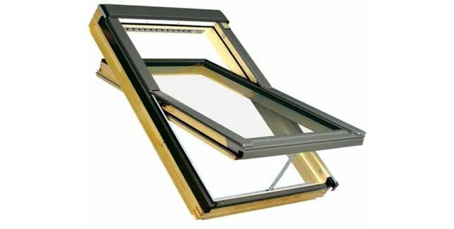 FAKRO FTP - V Z - Wave P5 Natural Pine Electric Triple Glazed Centre Pivot Roof Window - Trusted Building Supplies