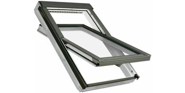 FAKRO FTU - V P5 White PU Coated Triple Glazed Centre Pivot Roof Window - Trusted Building Supplies